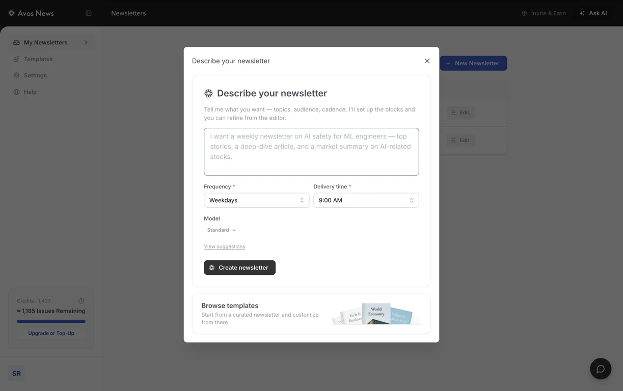 Create newsletter